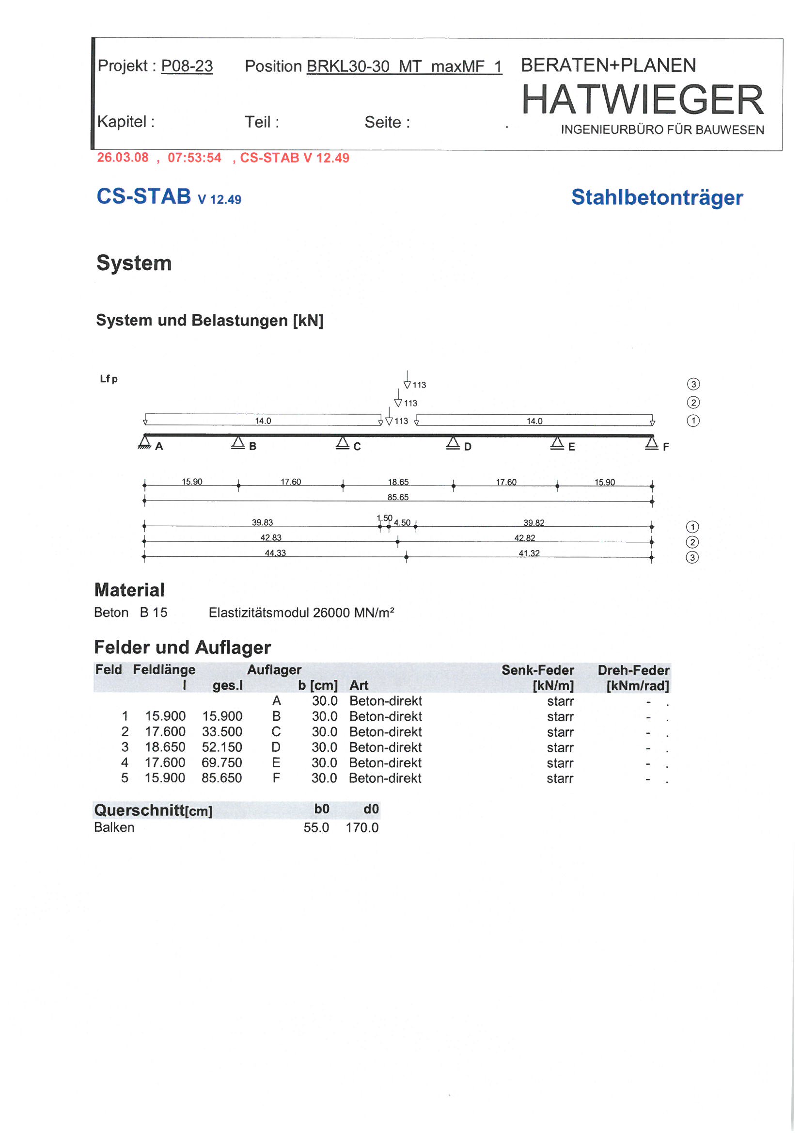 Statik Schwerlasttransport 84to Schweinfurt