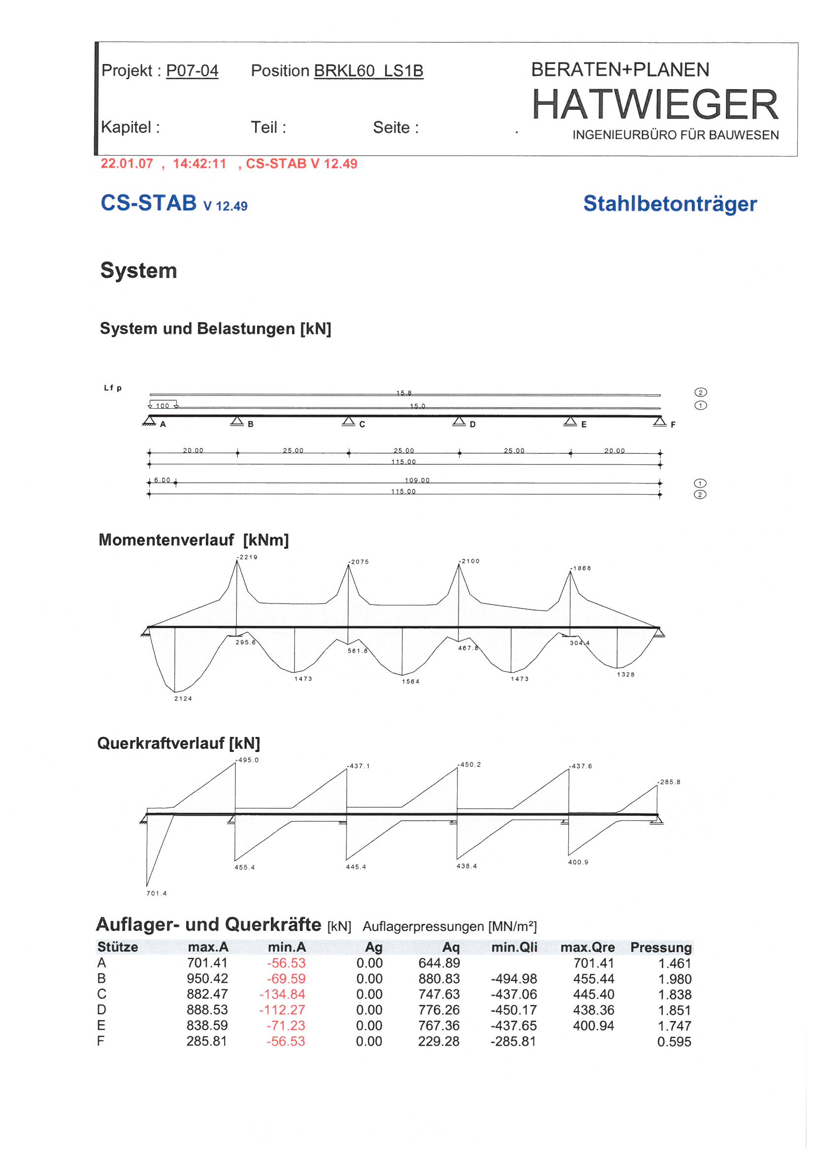 Statik Schwerlasttransport 135to Schweinfurt 